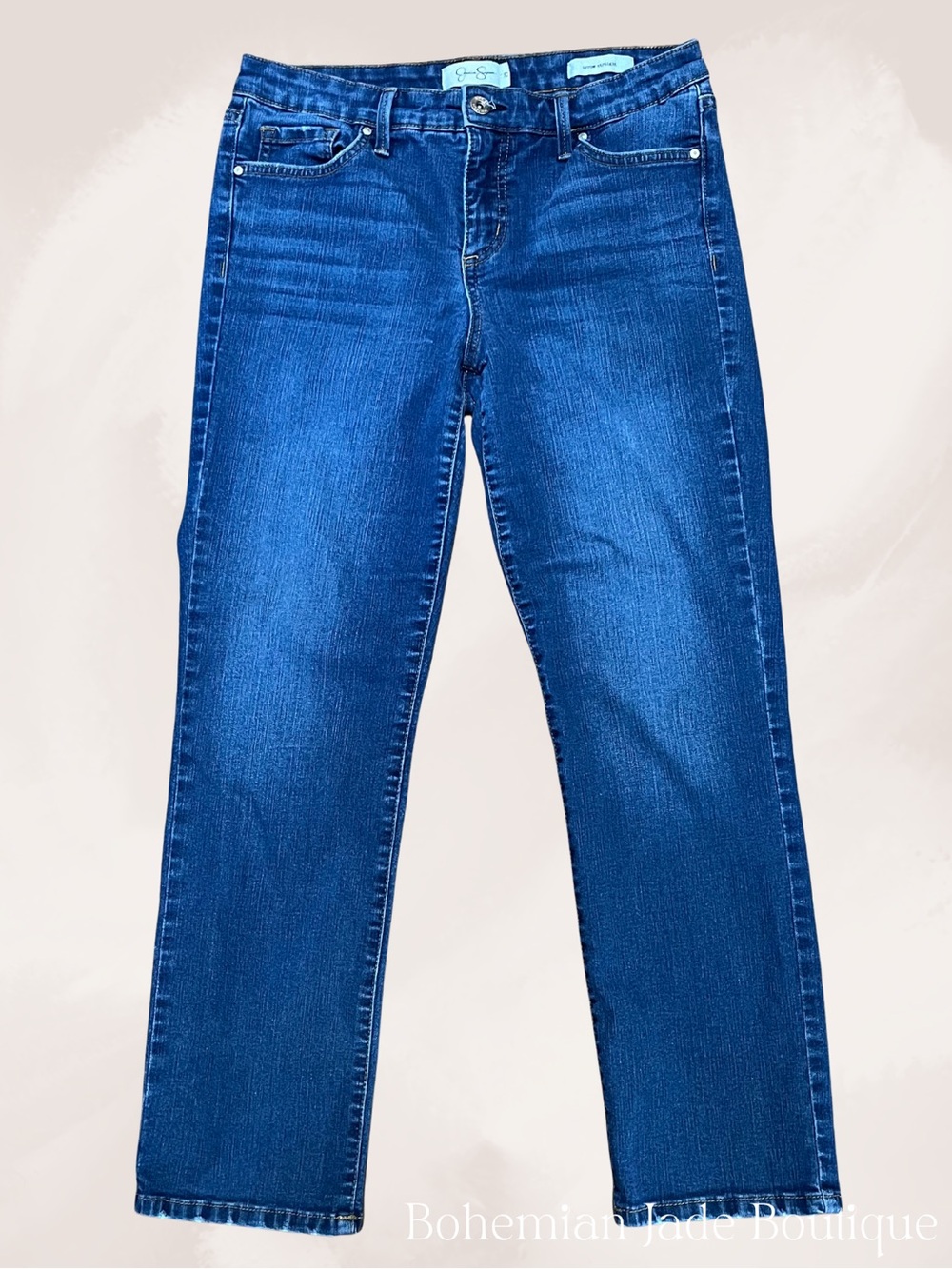 Jessica Simpson Arrow Straight Jeans Size 29 Mid Rise Stretch Medium Wash